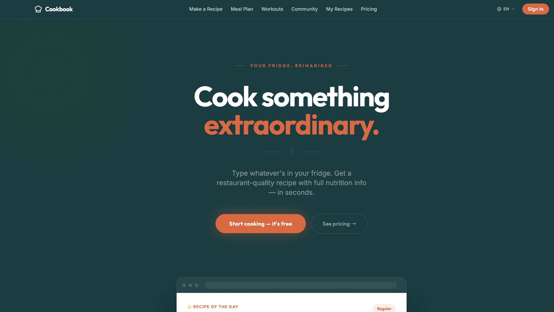 Cookbook — An AI-powered recipe app