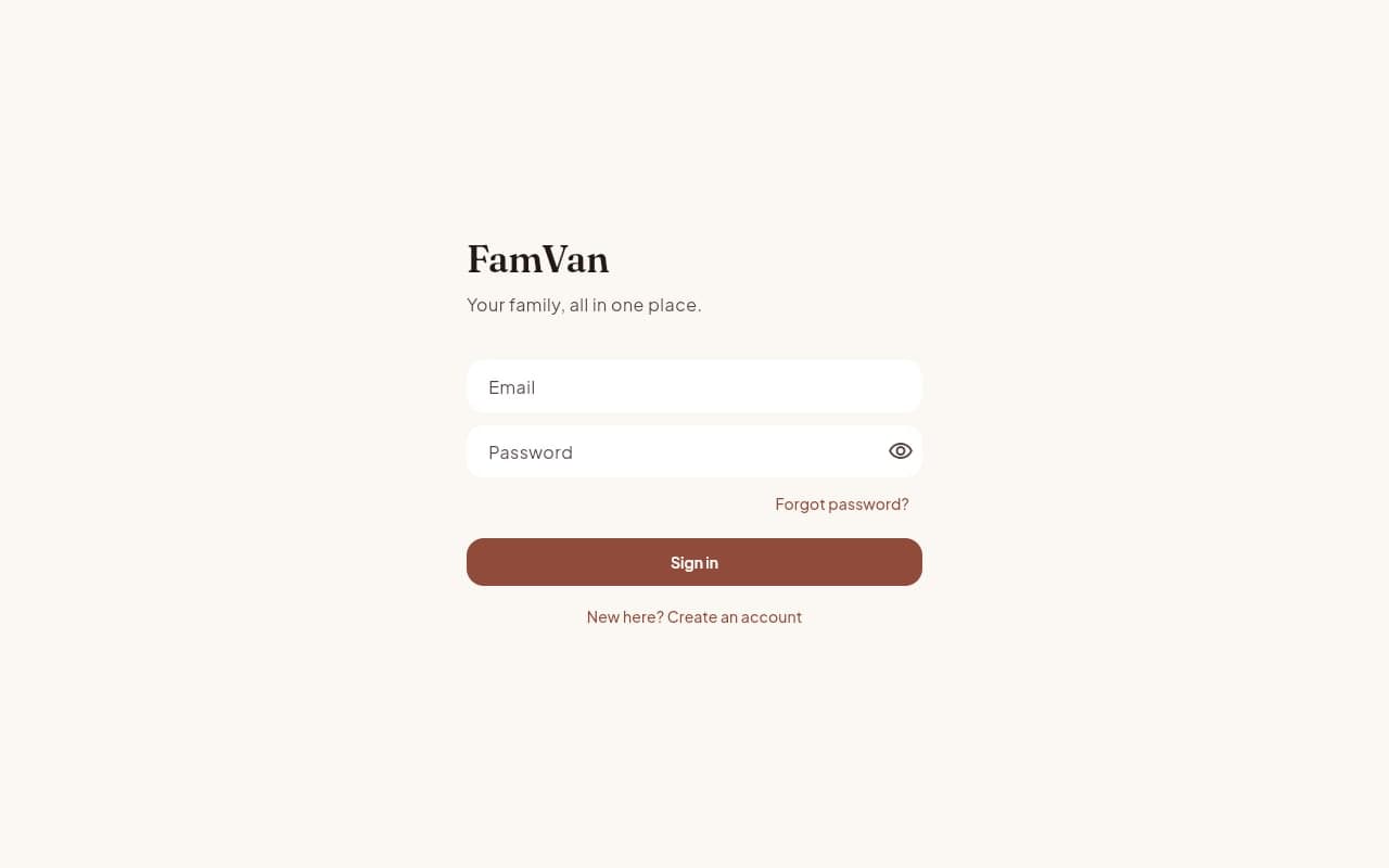 FamVan — Een privéapp voor een gezin dat groeit